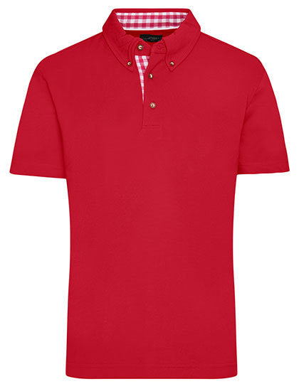 Men´s Plain Polo - Rot - Weiss