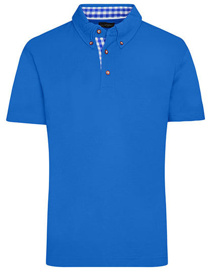 Poloshirt Herren – Daiber Plain Polo - Königlich - Weiss