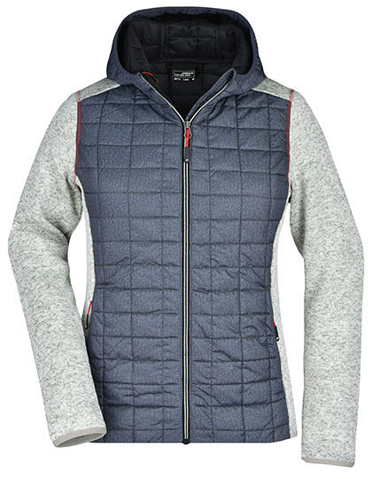 Ladies´ Knitted Hybrid Jacket-     Leichte Melange -  Anthrazit Melange