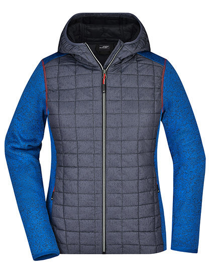 Ladies´ Knitted Hybrid Jacket-  Königliche Melange-  Anthrazit Melange