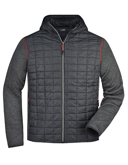 Men´s Knitted Hybrid Jacket -  Graumelange  -  Anthrazit  Melange