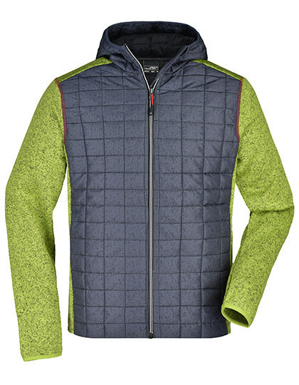 Men´s Knitted Hybrid Jacket -   Kiwi Melenge  -  Anthrazit  Melange