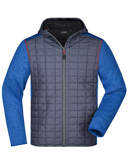 Men´s Knitted Hybrid Jacket -  Königliche Melange  -  Anthrazit  Melange
