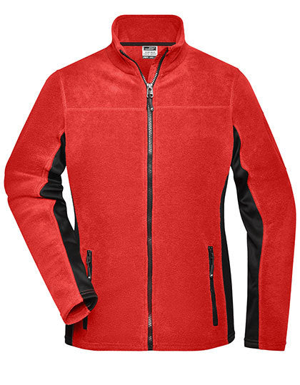 Ladies´ Workwear Fleece Jacket -STRONG- - Rot - Schwarz