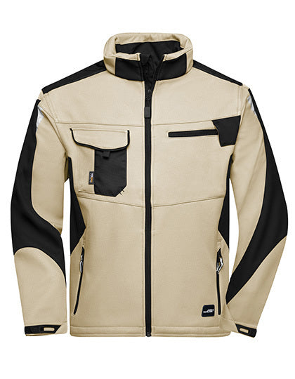 Workwear Softshell Jacket -STRONG-  Stein  - Schwarz
