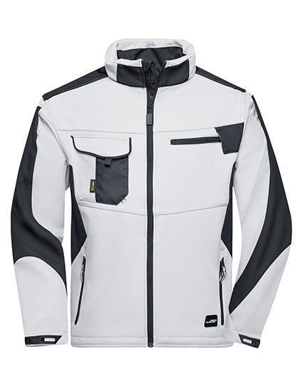 Workwear Softshell Jacket -STRONG- Weiss-  Kohlenstoff