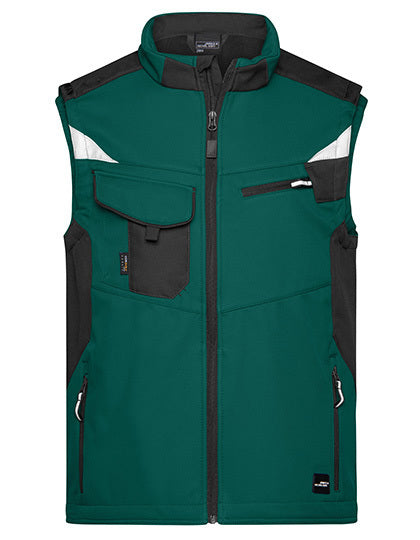 Workwear Softshell Vest -STRONG- - Dunkelgrün - Schwarz