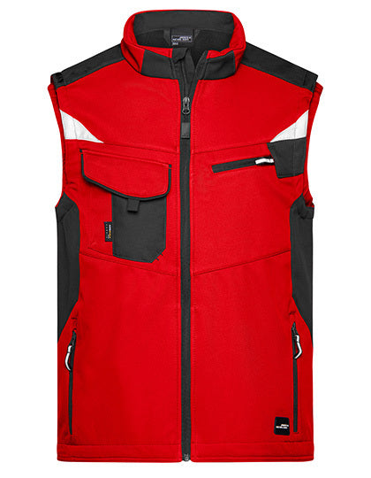 Workwear Softshell Vest -STRONG- - Rot - Schwarz