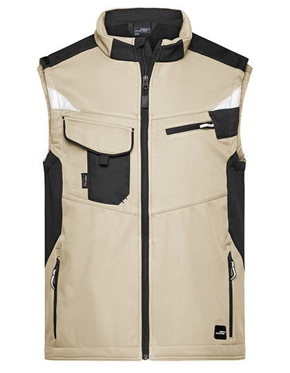 Workwear Softshell Vest -STRONG- - Stein - Schwarz