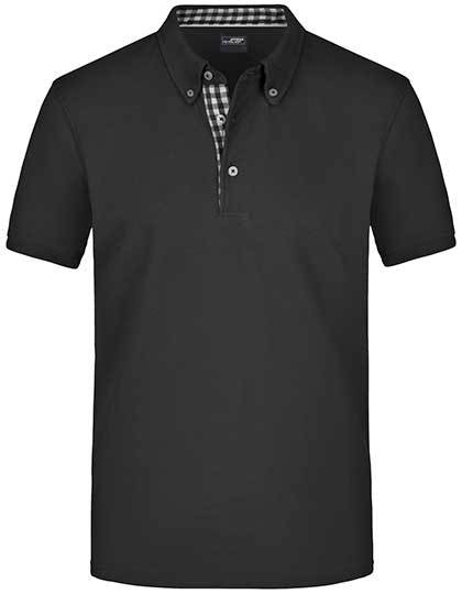 Men´s Plain Polo - Weiss- Schwarz