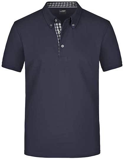 Men´s Plain Polo - Marine - Weiss