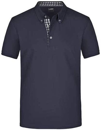 Men´s Plain Polo - Marine - Weiss