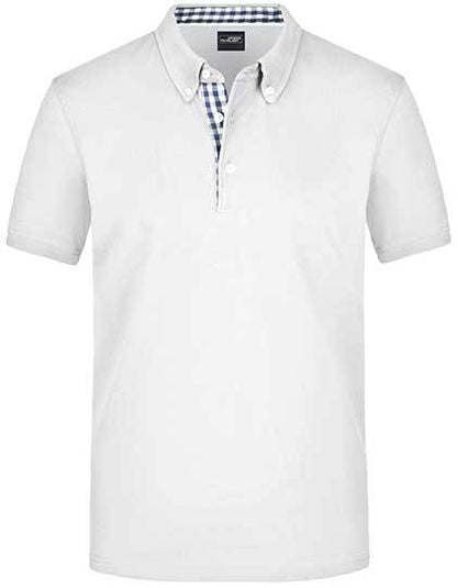 Men´s Plain Polo - Limettengrün - Weiss