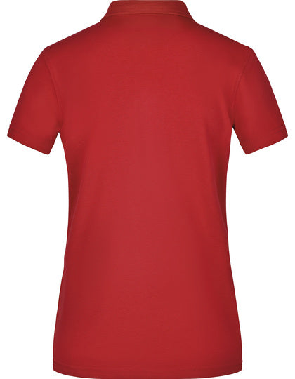 Ladies´ Plain Polo -      Rot      - Weiss