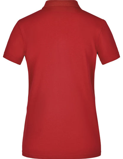 Ladies´ Plain Polo -      Rot      - Weiss