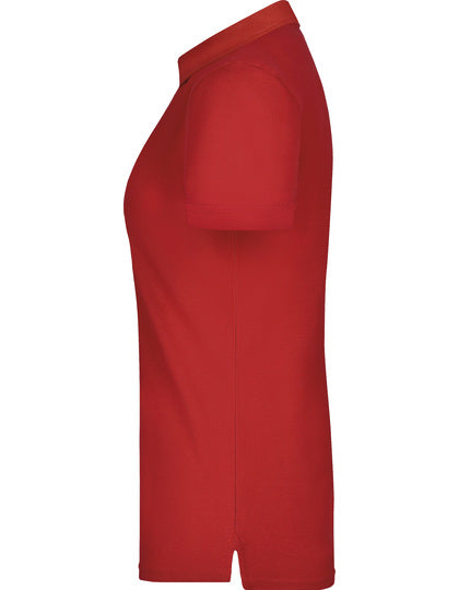 Ladies´ Plain Polo -      Rot      - Weiss