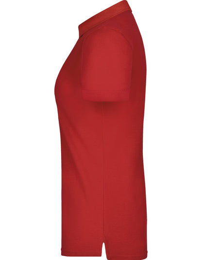 Ladies´ Plain Polo -      Rot      - Weiss