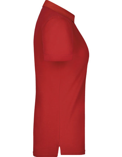 Ladies´ Plain Polo -      Rot      - Weiss