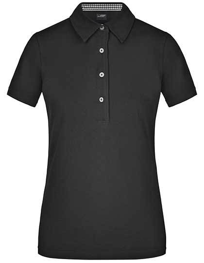 Ladies´ Plain Polo - Weiss- Schwaraz