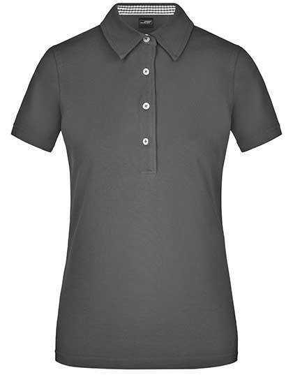 Ladies´ Plain Polo - Graphit (fest)  - Weiss