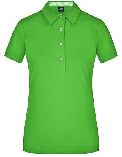 Ladies´ Plain Polo -  Limettengrün -  Weiss