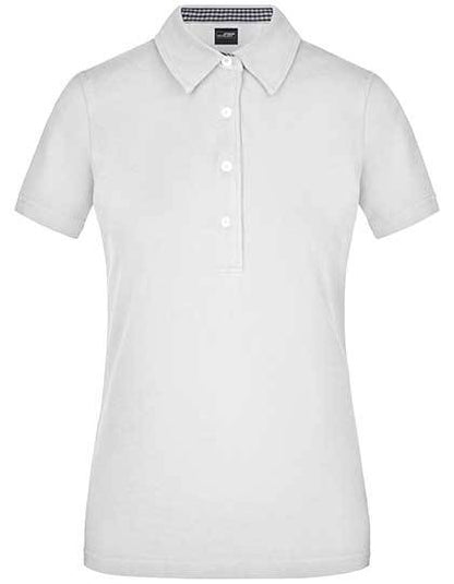 Ladies´ Plain Polo - Rot - Weiss