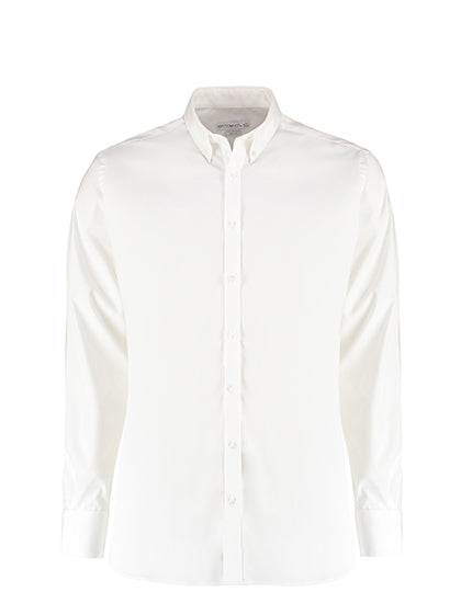 Men´s Slim Fit Stretch Oxford Shirt Long Sleeve-Weiß