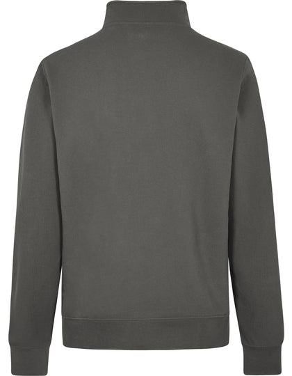 Regular Fit 1/4 Zip Pique Sweatshirt - Dunkelgrau