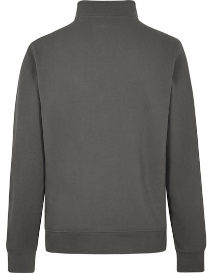 Regular Fit 1/4 Zip Pique Sweatshirt - Dunkelgrau
