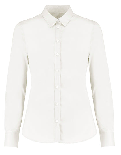 Women´s Tailored Fit Stretch Oxford Shirt Long Sleeve-Weiß
