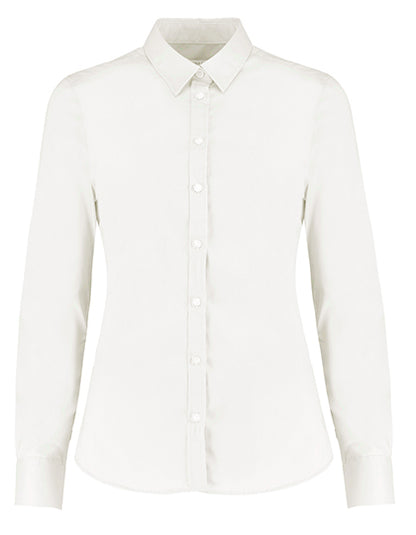 Women´s Tailored Fit Stretch Oxford Shirt Long Sleeve-Weiß