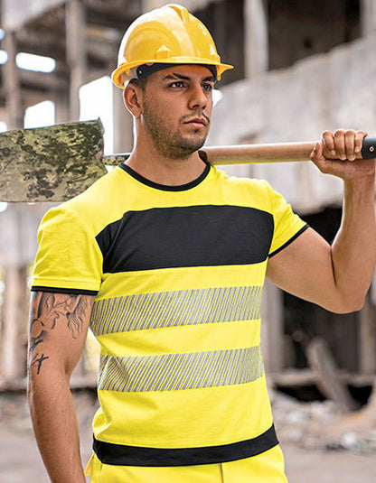 EOS Hi-Vis Workwear T-Shirt With Printing Area -einzelnes Gelb Schwarz