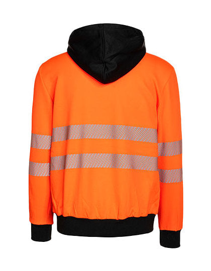 EOS Hi-Vis Workwear Hoody With Printing Area  -  einzelnes Gelb  - Schwarz