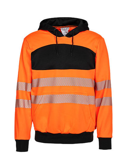 EOS Hi-Vis Workwear Hoody With Printing Area  - einzelne Orange - Shwarz