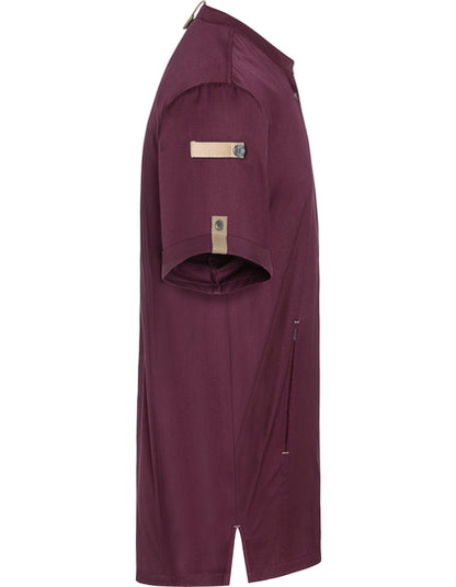Kurzarm Kochjacke Green-Generation - Aubergine (ca. Pantone 5185C)