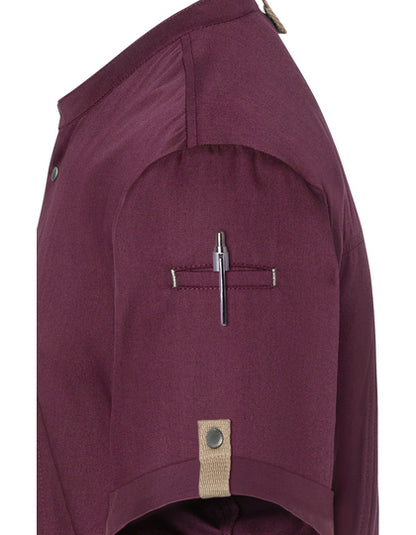 Kurzarm Kochjacke Green-Generation - Aubergine (ca. Pantone 5185C)