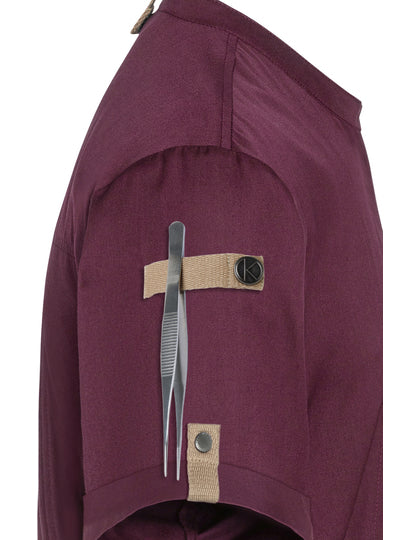 Kurzarm Kochjacke Green-Generation - Aubergine (ca. Pantone 5185C)