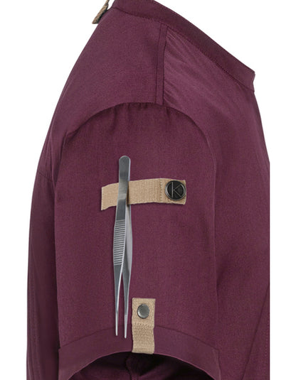 Kurzarm Kochjacke Green-Generation - Aubergine (ca. Pantone 5185C)