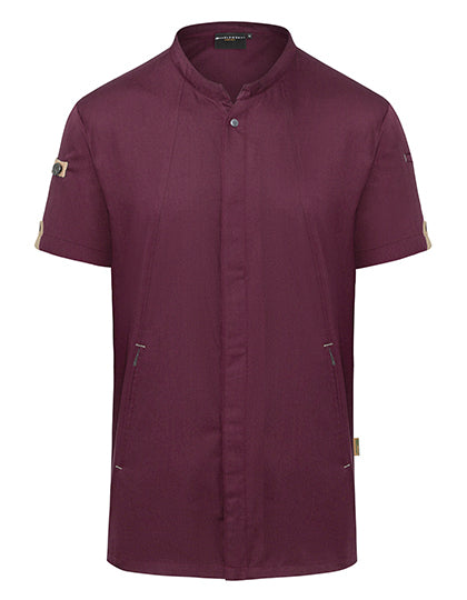 Kurzarm Kochjacke Green-Generation - Aubergine (ca. Pantone 5185C)