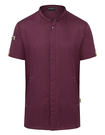 Kurzarm Kochjacke Green-Generation - Aubergine (ca. Pantone 5185C)