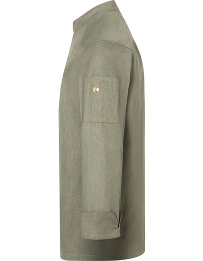 Kochjacke Jeans-Style - Vintage Moosgrün (ca. Pantone 416C)
