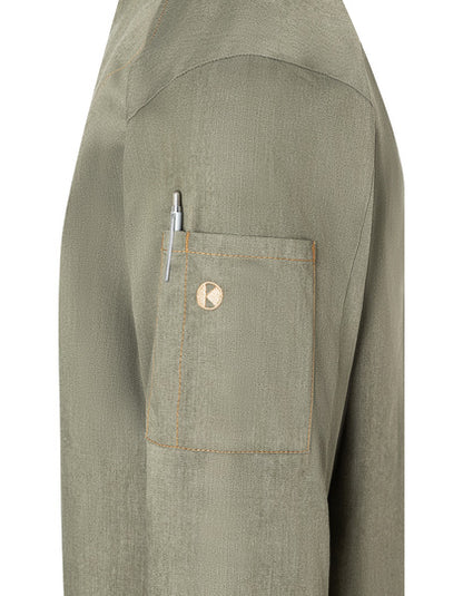 Kochjacke Jeans-Style - Vintage Moosgrün (ca. Pantone 416C)