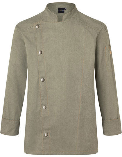 Kochjacke Jeans-Style - Vintage Moosgrün (ca. Pantone 416C)