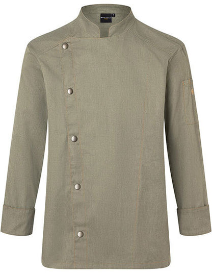 Kochjacke Jeans-Style - Vintage Moosgrün (ca. Pantone 416C)