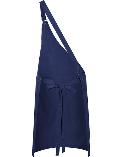 Asymmetrische Latzschürze Classic mit Tasche-Marine