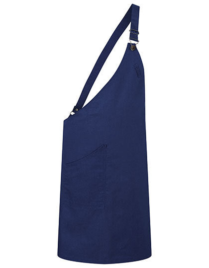 Asymmetrische Latzschürze Classic mit Tasche-Marine