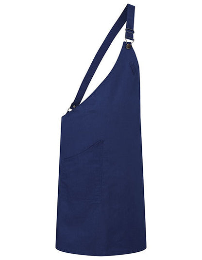 Asymmetrische Latzschürze Classic mit Tasche-Marine