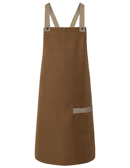 Latzschürze Urban-Look mit Kreuzbändern – Karlowsky LS 38 - Zimt (Cinnamon)
