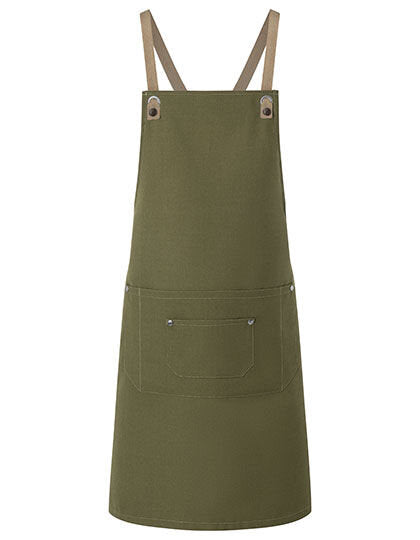 Latzschürze Urban-Nature mit großer Tasche – Karlowsky LS 39 - Moosgrün