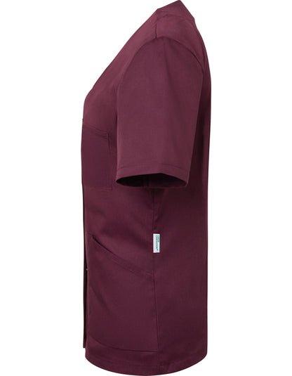 Kurzarm Damenkasack Essential-Fuchsie